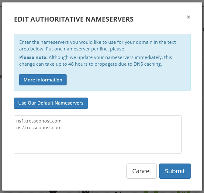 Porkbun Name Server Settings for Tresseo's CA server