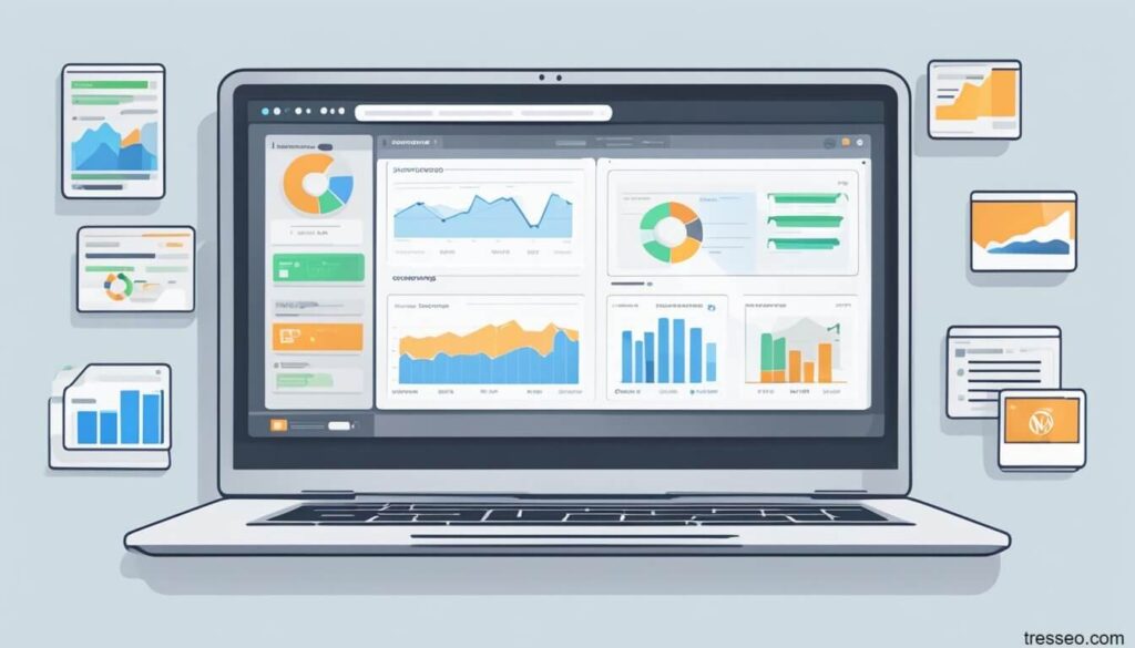 An illustration of website performance metrics and analytics