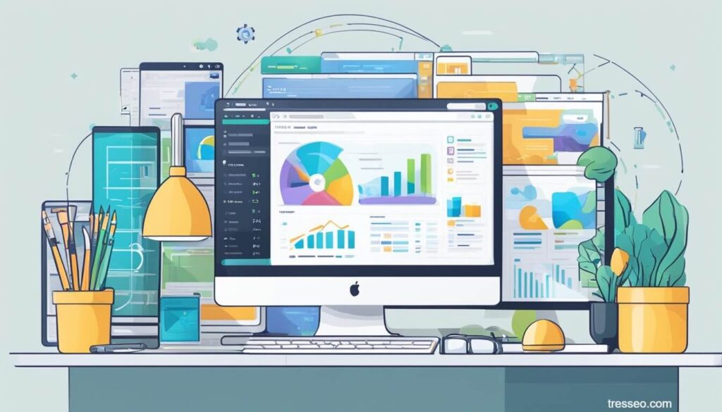An illustration depicting WordPress performance optimization using LSCache