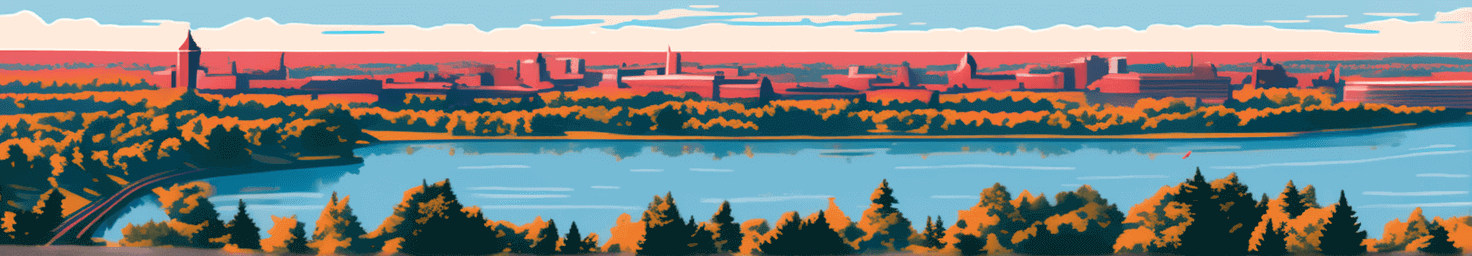 An illustration of Dow's Lake and the Rideau Canal in Ottawa, Canada